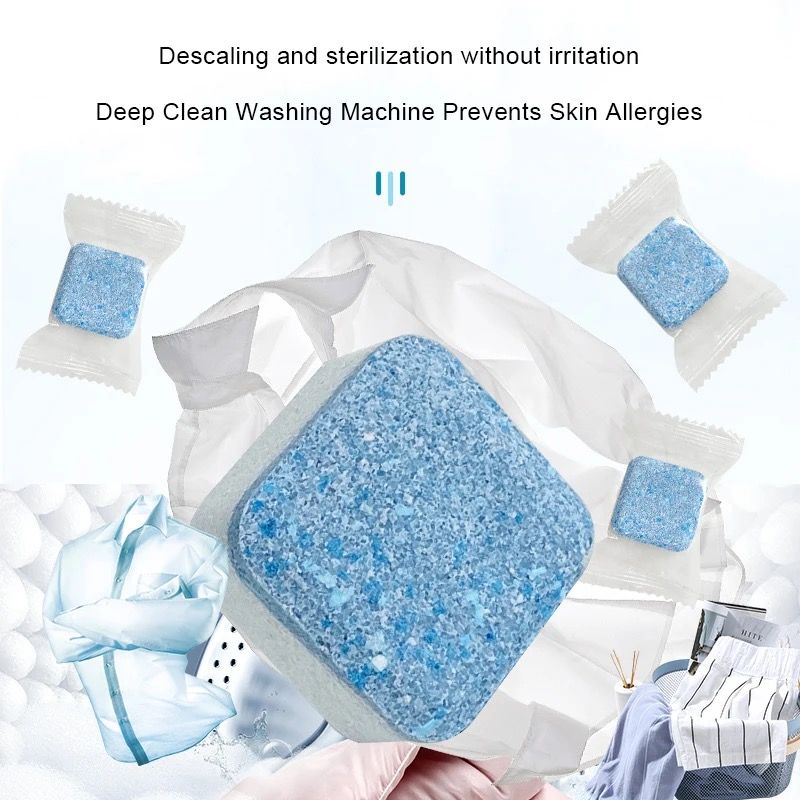Washing Machine Deep Cleaner Tablets – 12 Pack Drum Cleaning Tablets for Front Load & Top Load Washers | Odor Remover & Limescale Remover