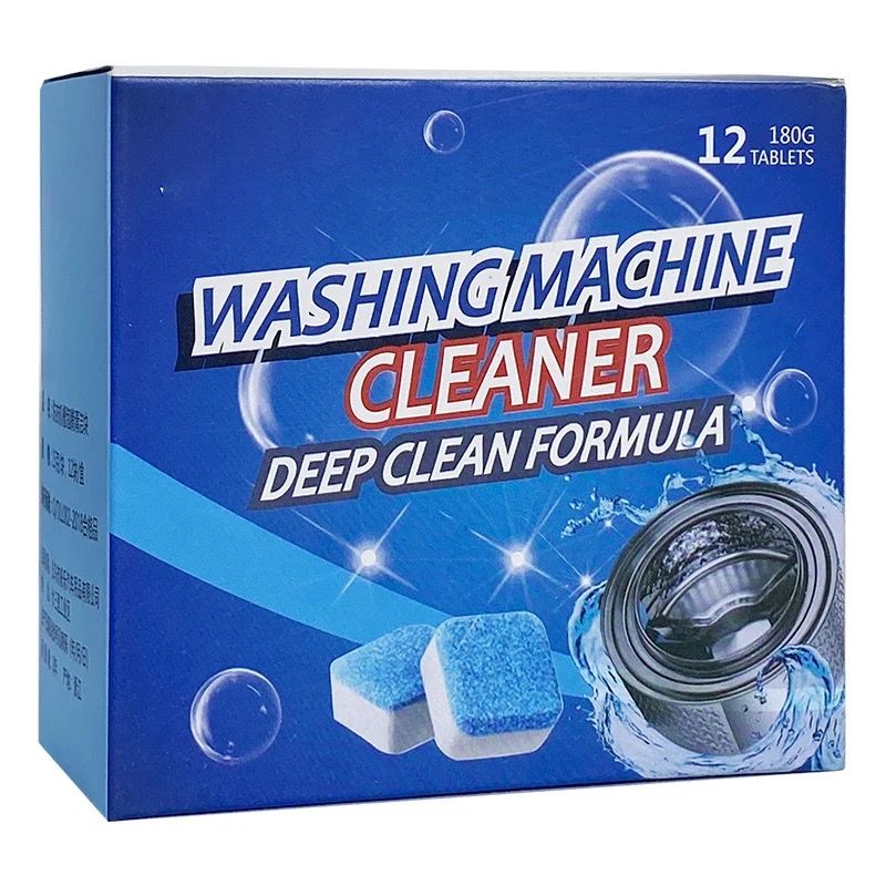 Washing Machine Deep Cleaner Tablets – 12 Pack Drum Cleaning Tablets for Front Load & Top Load Washers | Odor Remover & Limescale Remover