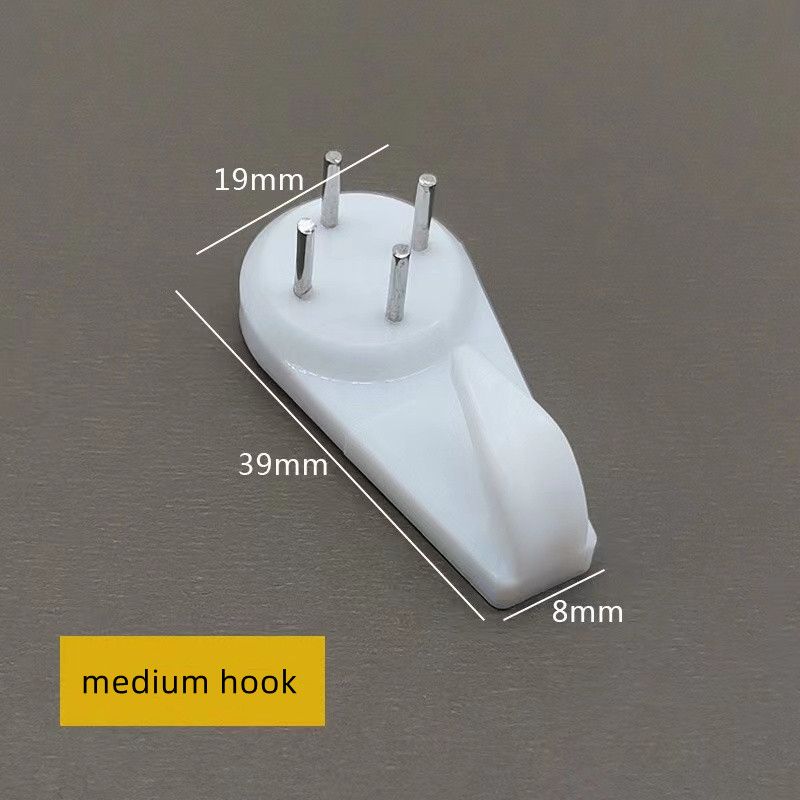 Heavy Duty Concrete Wall Hooks – No Drill Picture Hanging Hooks with Steel Nails | Plastic Wall Hangers for Frames, Mirrors & Clocks (Pack of 10)