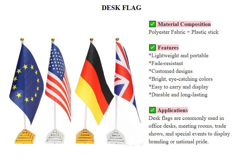 Mini National Desk Flags with Stand – Handheld World Country Flag Table Display for Office, School & Patriotic Events