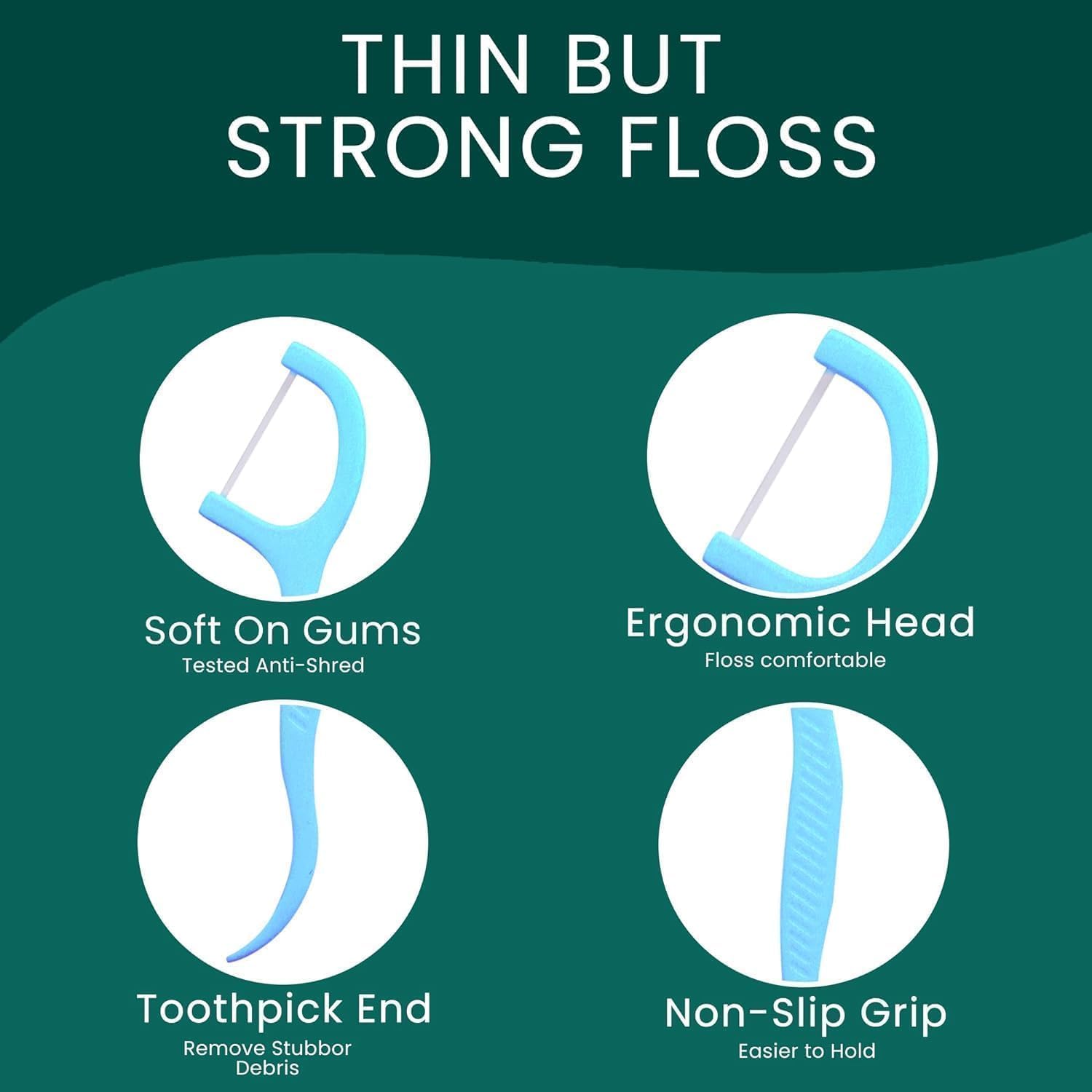 Dental Floss Picks Toothpicks – 2-in-1 Disposable Teeth Cleaning Floss Sticks for Oral Hygiene (50 PCS Pack)