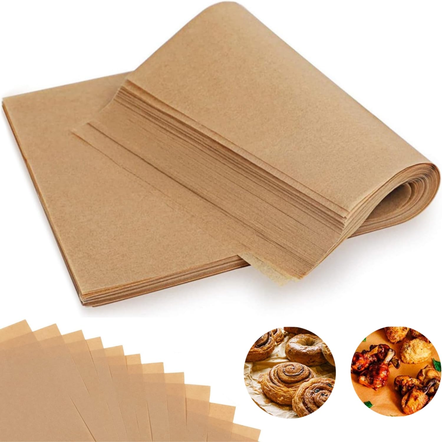 Food-Grade, Non-Stick, Greaseproof Baking & Wrapping Paper for Oven, Air Fryer & Cooking Use. Parchment Paper- White Sheets – 30 x 20 INCH / 76 x 51 CM
