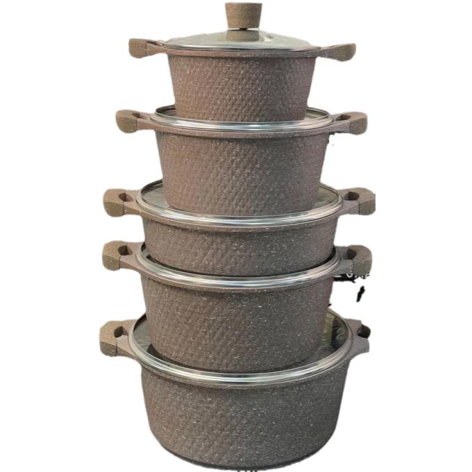 Lucky Rain 10-Piece Nonstick Granite Cookware Set 🍳✨ | Premium Sufuria Set | Durable, Easy-Clean Pots & Pans | 3 Colour Options