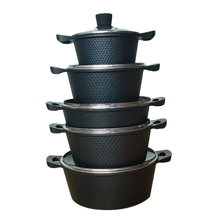 Lucky Rain 10-Piece Nonstick Granite Cookware Set 🍳✨ | Premium Sufuria Set | Durable, Easy-Clean Pots & Pans | 3 Colour Options