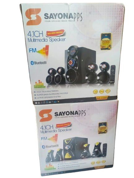 Sayona 16000W 4.1CH  SHT-1148BT / SHT-1149BT Multimedia Speaker System 🔊🔥 | Powerful Subwoofer Home Theater | Bluetooth, FM Radio, USB, Remote Control