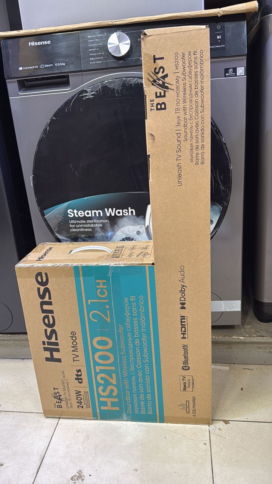 [CLEARANCE OFFER]Hisense HS2100 2.1 Channel Soundbar 🔊 Wireless Subwoofer | Deep Bass Home Theater System 🎬 240W Bluetooth Sound Bar| Multiple Connectivity |Cinema Experience