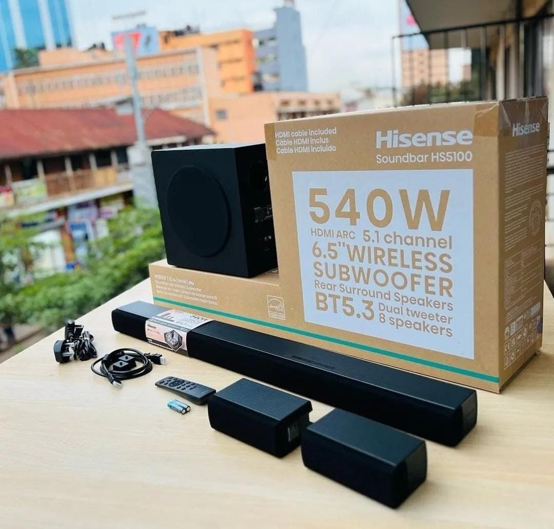 [LIMITED DEAL]Hisense AX5100 5.1 Channel Soundbar System 🔊🎬 | 580W Powerful Home Theater Audio | Wireless Subwoofer & Rear Speakers | Dolby Digital Surround Sound Soundbar cinema-quality audio