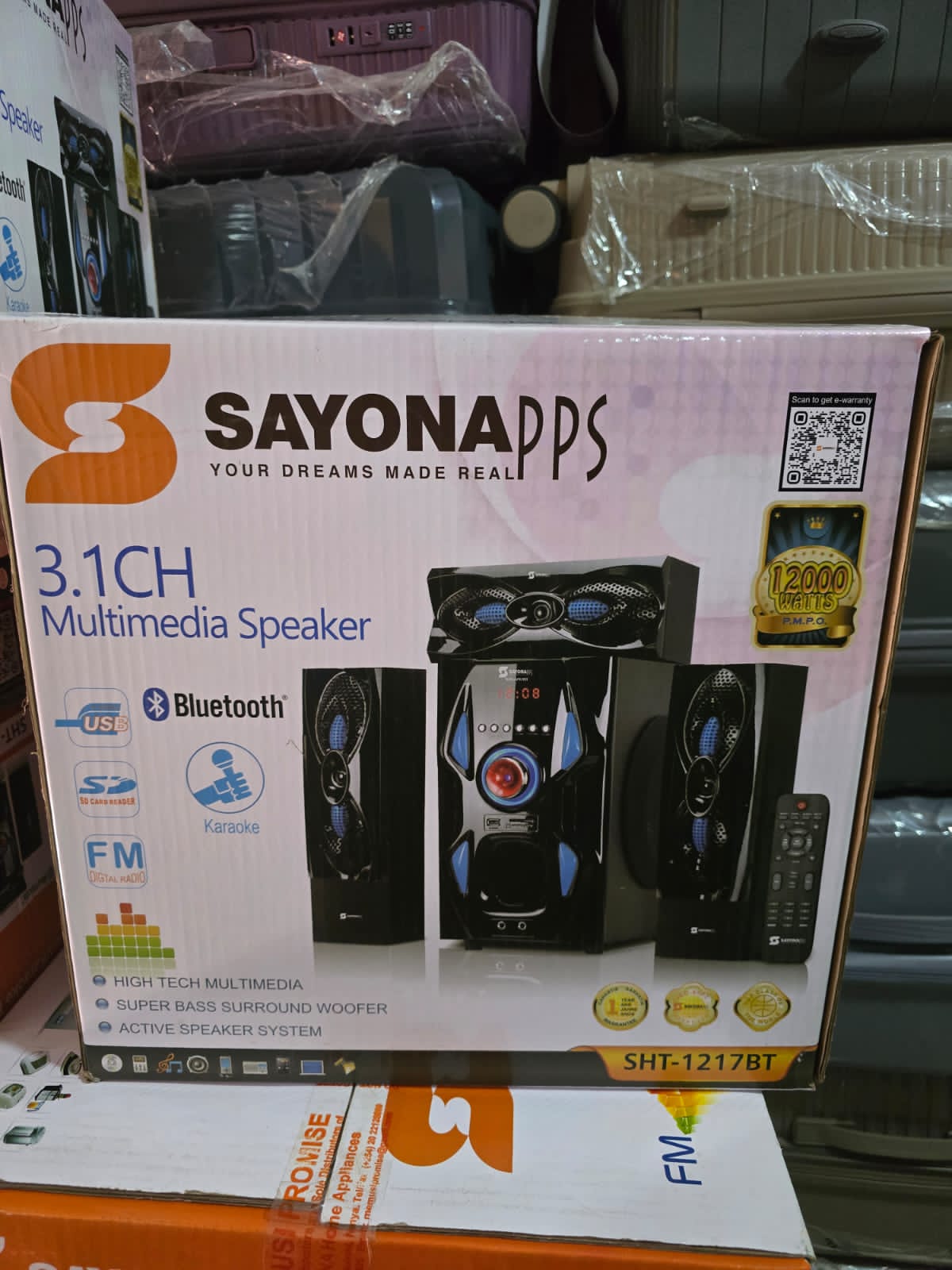 🔥 Sayona SHT-1217 3.1CH Home Theater System Bluetooth FM USB Subwoofer Powerful Bass Surround Sound Remote Control LED Display TV Laptop Speaker System 🎶