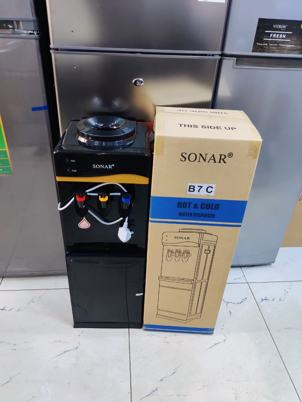 🔥 Sonar B7C Water Dispenser 3 Taps Hot Normal Cold Top Load Water Cooler Fast Heating Cooling Child Safety Lock Energy Saving Home Office Dispenser Machine 💧🔥🧊