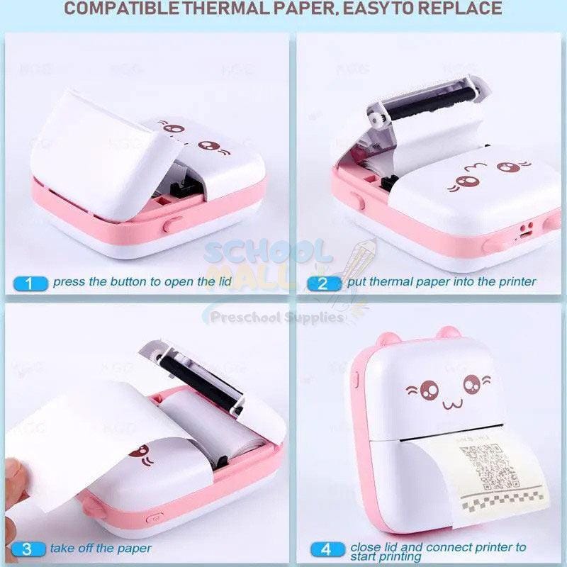 🔥 New Arrival! 🔥Portable Mini Bluetooth Thermal Printer 🖨️📱 | Rechargeable Handheld Pocket Printer | Wireless Label & Photo Printer | Cartoon Design | 2 Colors Available 🎨✨printing anytime