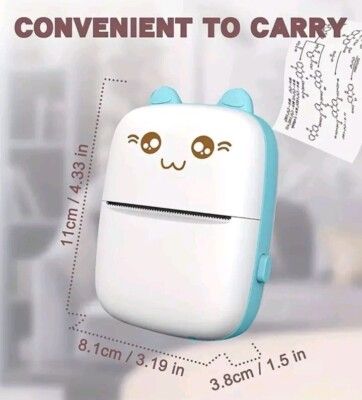 🔥 New Arrival! 🔥Portable Mini Bluetooth Thermal Printer 🖨️📱 | Rechargeable Handheld Pocket Printer | Wireless Label & Photo Printer | Cartoon Design | 2 Colors Available 🎨✨printing anytime