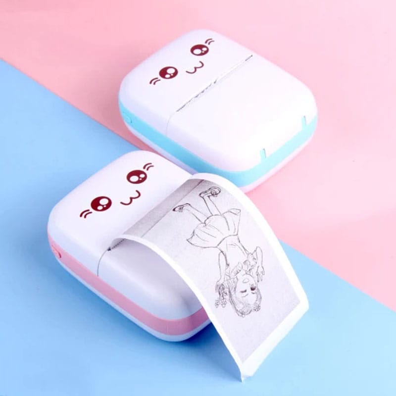 🔥 New Arrival! 🔥Portable Mini Bluetooth Thermal Printer 🖨️📱 | Rechargeable Handheld Pocket Printer | Wireless Label & Photo Printer | Cartoon Design | 2 Colors Available 🎨✨printing anytime