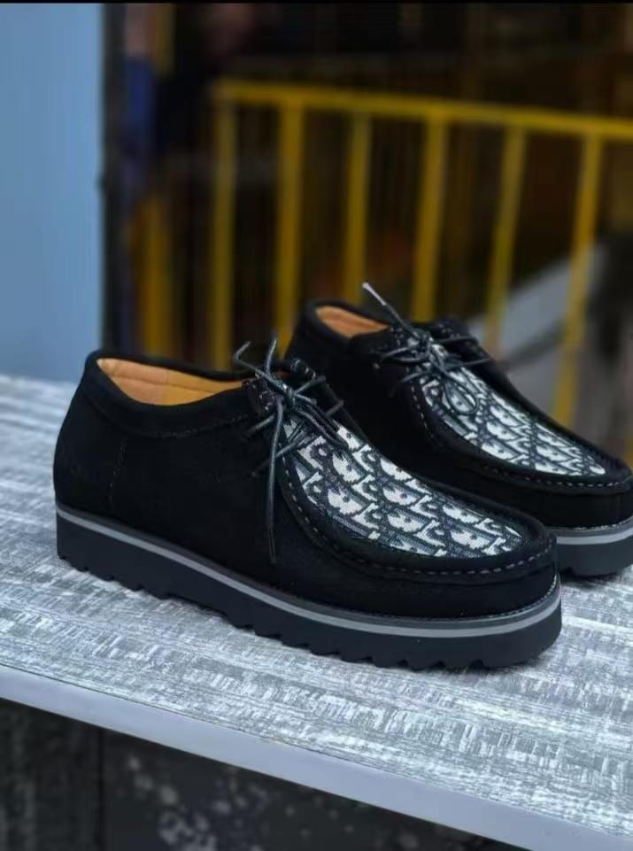 Men's Original Dior Clarks Chukka Boots,New Fashion Casual High Top Clarks Wallabees Men's Lace Up Boots