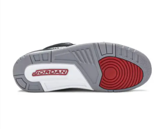 Fancy Air J3 Retro 'Cement' 2011 , Fashion Sneakers Black/Varsity Red-Cement Grey