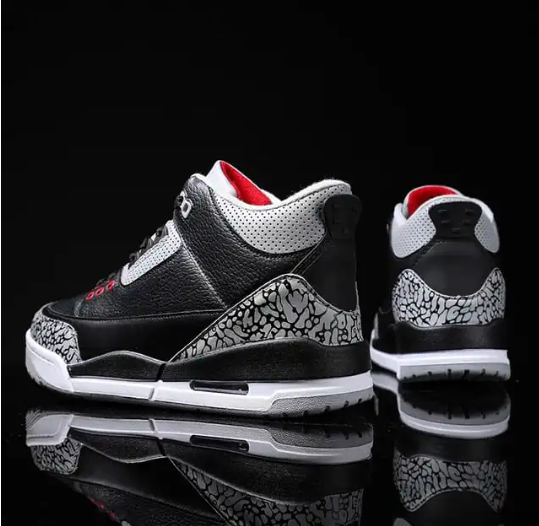 Fancy Air J3 Retro 'Cement' 2011 , Fashion Sneakers Black/Varsity Red-Cement Grey
