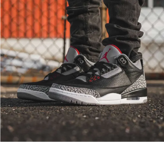 Fancy Air J3 Retro 'Cement' 2011 , Fashion Sneakers Black/Varsity Red-Cement Grey