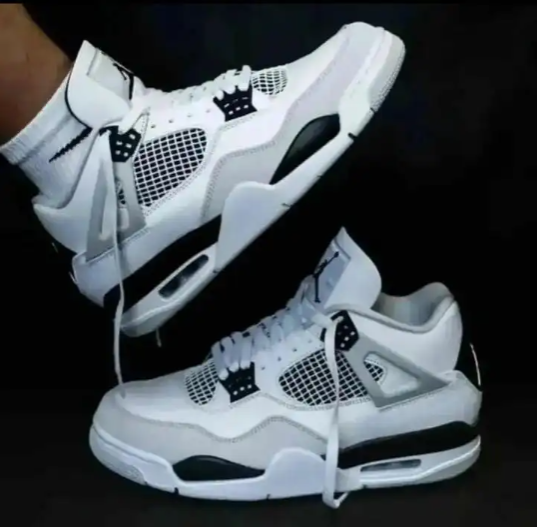 ORIGINAL AIR JORDAN 4 RETRO Military Black Sneakers, High Quality Fashion Men's Shoes J4 Sneakers