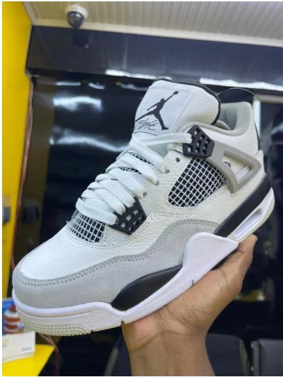 ORIGINAL AIR JORDAN 4 RETRO Military Black Sneakers, High Quality Fashion Men's Shoes J4 Sneakers