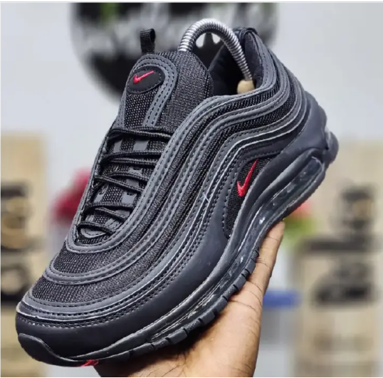 Hot Deal! Air Max 97 Men’s Black Fashion Sneakers sleek, stylish, and durable shoes for everyday wear, sports, and urban outfits.