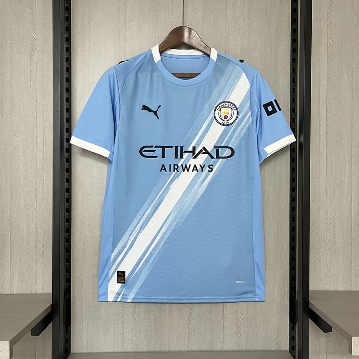 Man City Home Football Jersey 2024/25 – Premium Quality Breathable Blue Kit for Men, Lightweight Match & Training Shirt