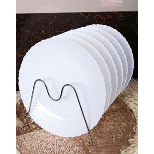 Opal 10.5-Inch Ceramic Dinner Plate Set – 6-Piece Elegant Tableware for Home & Restaurants (Black, white)