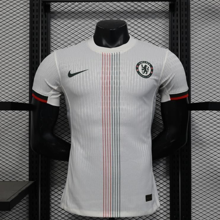 Chelsea 25/26 away white jersey. Lightweight, breathable, and quick-dry. Perfect for football, gym, training, and casual wear. Comfortable premium fit.