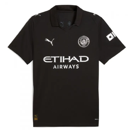 Manchester City FC Men’s 2025/26 Authentic Away Soccer Jersey – Slim Fit – Black with aesthetics