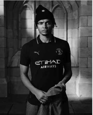 Manchester City FC Men’s 2025/26 Authentic Away Soccer Jersey – Slim Fit – Black with aesthetics