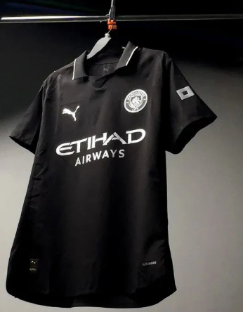 Manchester City FC Men’s 2025/26 Authentic Away Soccer Jersey – Slim Fit – Black with aesthetics