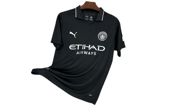 Manchester City FC Men’s 2025/26 Authentic Away Soccer Jersey – Slim Fit – Black with aesthetics