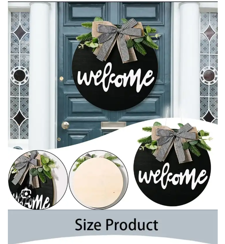 30cm Welcome Decorative Wall Hanging – Modern Home Wall Art for Living Room, Bedroom & Entryway – Black Color