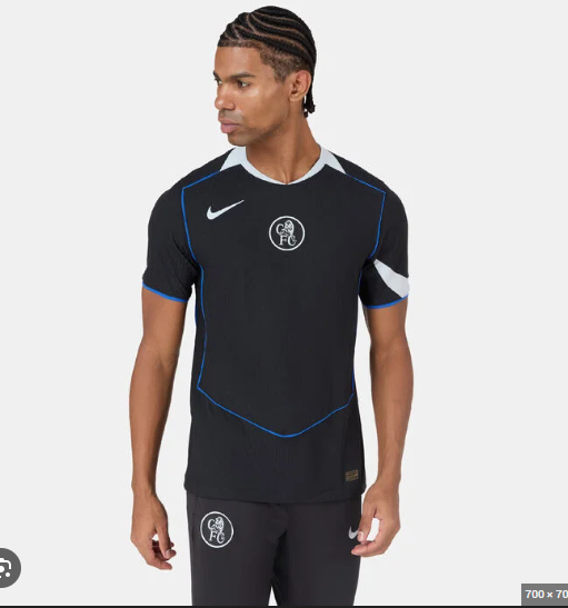 Chelsea 25/26 Black Away Kit Jersey – High-Quality Soccer Shirt for Training and Match Wear