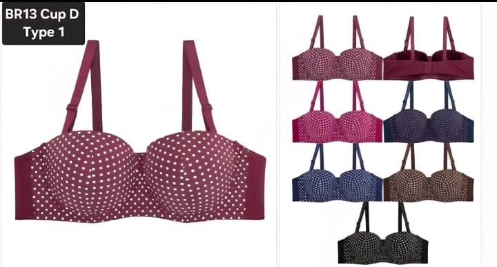 1 PC of Romantic and Dotted D-Cup Perfect Fit Bra  | Tailored for D Cup | Soft Stretch | Everyday Essential