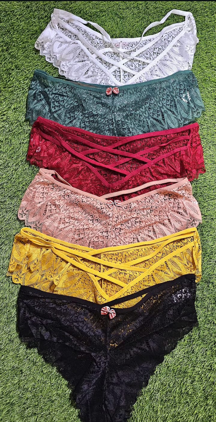 3PCS & 6PCS of LushSecret Lace Back Thong | Semi-Sheer Mesh | Romantic Lingerie | Date Night Essential