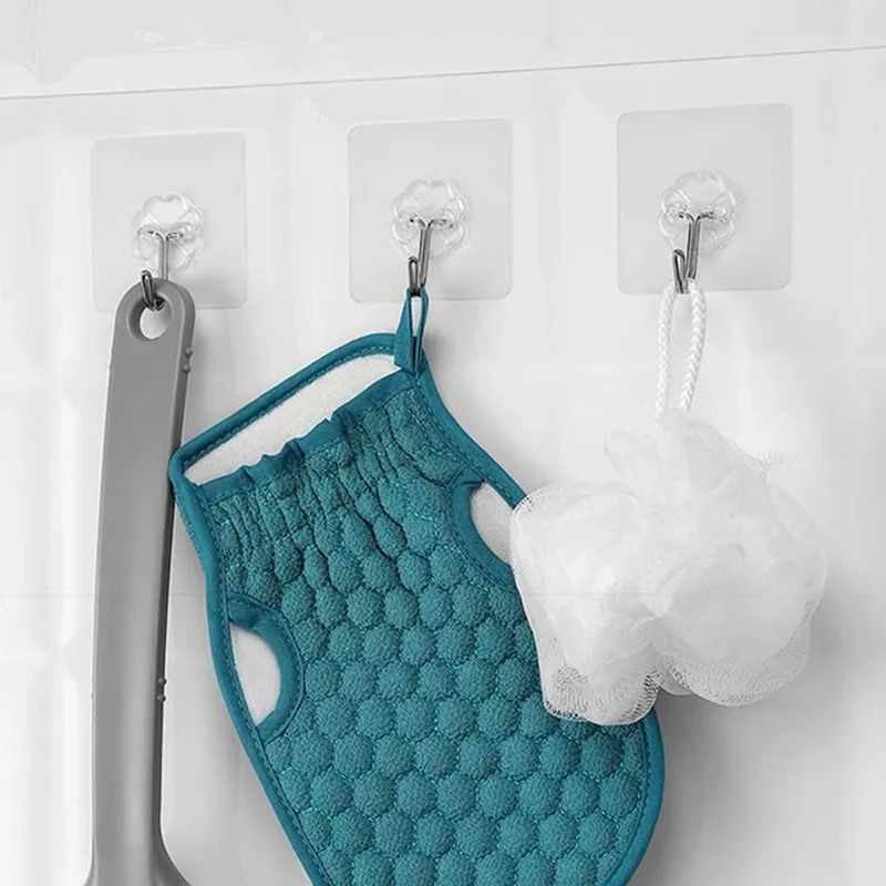 10PCS  Transparent Stainless Steel Strong Self Adhesive Hooks Key Storage Hanger for Kitchen Bathroom Door Wall Multi-Function