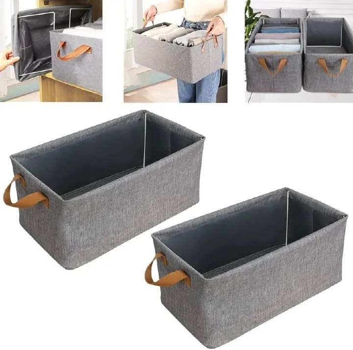 47x29x20cm Foldable grey clothes storage bag / laundry bin