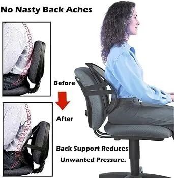 Seat back lumbar support BACK REST mesh Cool Vent Cushion Mesh Back Lumbar Support New Car Office Chair Truck Seat Black Lumbar Support Cushion Ergonomic Mesh Back Support for Car Seat Posture
