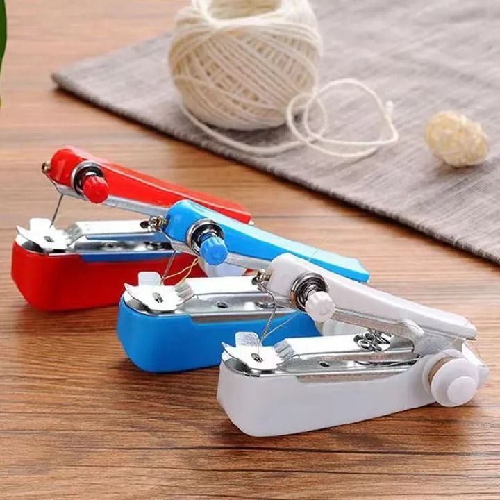 - Home Handheld Sewing Machine Protable Outdoor Travel Clothes Fabrics DIY Stitchin Sew Tool Mini Manual Stitch Needlework Machine