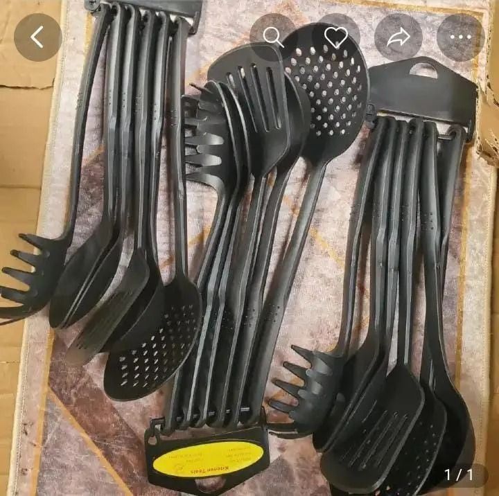 6 Pcs Black Cooking Utensils Set Heat-Resistant Silicone Non-Stick Spatula Spoon Sets Suitable for Cooking Kitchen Tools Kitchen Utensils Multifunction Shovel Spoon Set Non-Stick Kitchen Tools Set