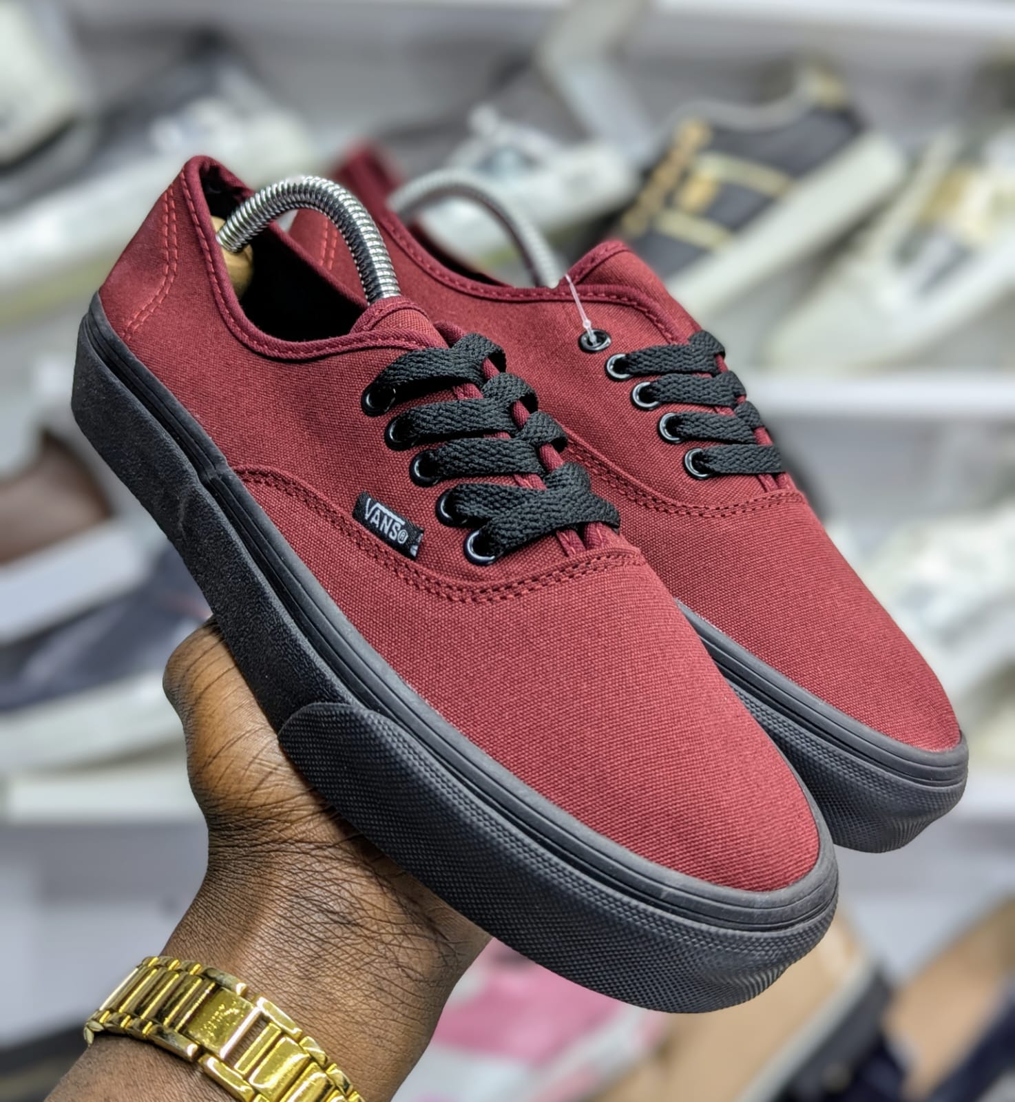Classic Vans Authentic Sneakers Featuring Premium Navy Corduroy Upper, Lightweight Canvas Feel, Durable Rubber Sole, And Timeless Low Top Silhouette For Everyday Casual Style