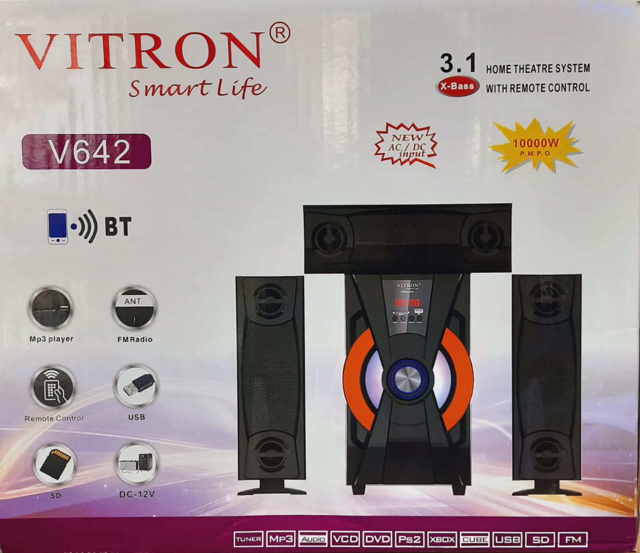 Vitron 3.1 Channel Home Theater Woofer System Bluetooth Subwoofer (V635/V642/V645/V838H/V61SB/V520  Series)