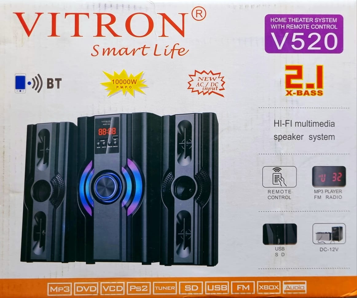 Vitron 3.1 Channel Home Theater Woofer System Bluetooth Subwoofer (V635/V642/V645/V838H/V61SB/V520  Series)