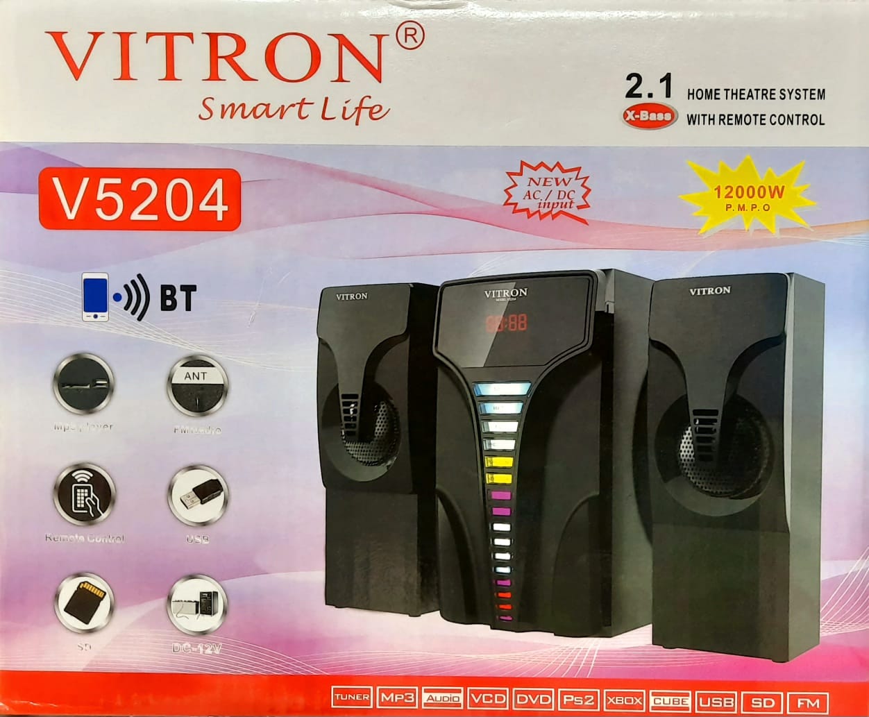 Vitron V5204 2.1 Channel Bluetooth Home Theater Woofer System