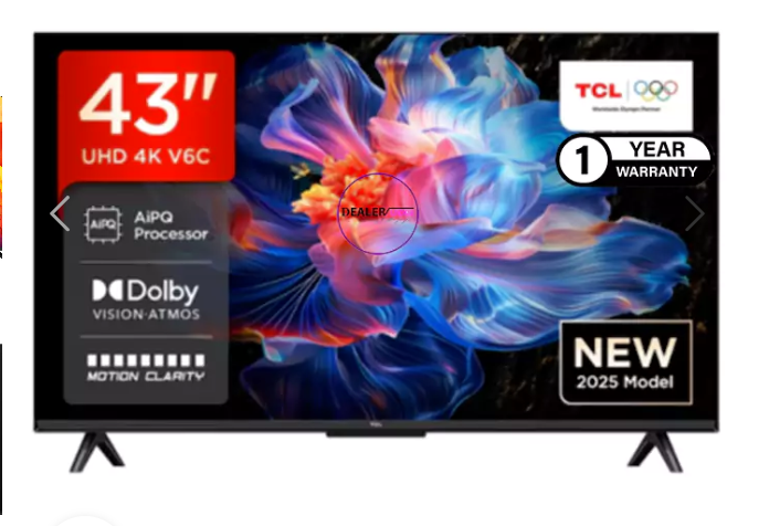 Tcl 43″ 43V6C 4K HDR Google Tv
