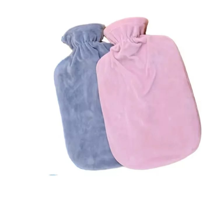 2L Hot Water Bottle Thick Rubber Warm Set hot Water Bag with Cover BLUE (1pc)
