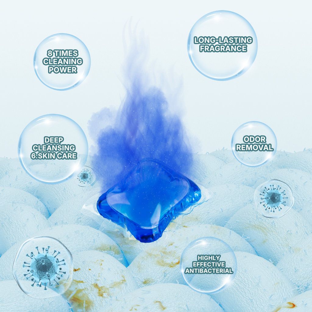 Loovewise All-in-1 Extra Clean Laundry Pods 60pods pack Lavender Fragrance Deep Clean & Softener Washing Machine Liquid Detergent Pods Gel Scent Booster Cleaning Loads Tablets - For all Machines