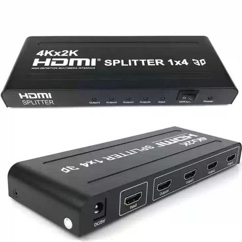 HDTV-Compatible HDMI Splitter 1 In 4 Out – 3D, 1080P & 4K Ultra HD, High-Speed HDMI Signal Distribution for TV, Projector, Monitor, Gaming, and Home Theater