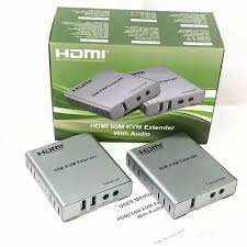 60M HDMI KVM Extender with Audio – 1080P@60Hz, USB Keyboard & Mouse Control, Cat5e/Cat6 HDMI Extender, Plug & Play