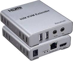 60M HDMI KVM Extender with Audio – 1080P@60Hz, USB Keyboard & Mouse Control, Cat5e/Cat6 HDMI Extender, Plug & Play