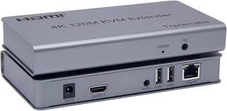 HDMI 4K KVM Extender 120M – Ultra HD 4K@30Hz, USB Keyboard & Mouse Control, HDMI Over Cat6, Long Distance Signal Extender